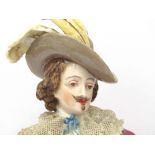 A 19th Century Dresden figure of cavalier, restoration to base,