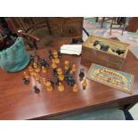 A Chad Valley chessman chess set and another