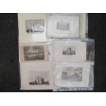 Assorted 19th Century etchings/prints of Suffolk including Bury St.