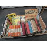 A quantity of mixed books including vintage Penguin paperbacks, Ninepenny thrillers etc.