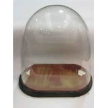 A Victorian glass dome and base.