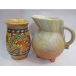 A Charlotte Rhead Crown Ducal vase and an Art Deco jug