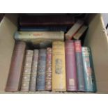 A box of mixed books including 19th Century prize leather bindings, Henty, Surtees etc.