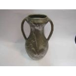 An Arts & Crafts Compton pottery twin handled vase with silvered glaze,