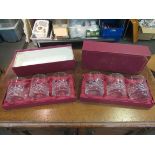 Two boxed sets of "The Burgundy Collection" fine cut lead crystal tumblers (6)