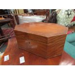A 19th Century octagonal box with fitted interior