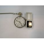 A Helvetia pocket watch and a silver ring