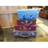 Four vintage cases to include a Maisons Lyon Toffees tin,