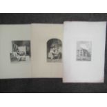 19th Century etchings of Broom Holme Priory, 'St.Martins', Norwich etc.