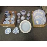 A selection of Wedgwood blue and white Jasperware