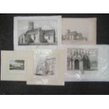 Assorted 19th Century engravings/ prints including Rickinghall by Henry Davy, plus Fressingfield,