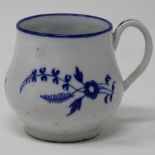 A blue & white custard cup, labelled Isleworth, Phillips sale 31129.