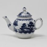 Miniature teapot & cover, 8cm, painted with island scenes, ex Gee collection,
