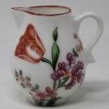 Lowestoft Porcelain Factory sparrow beak jug, Tulip Painter style,