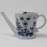 Blue & white feeding cup with Chinese garden scenes, decorator's mark 5.