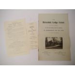 Botesdale Lodge Estate sale particulars 1912, double page coloured plan,