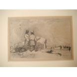 John Sell Cotman (1782-1842, Norwich School), etching of the beach at Great Yarmouth,