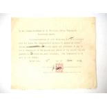 (Ephemera). Coco the Clown signed appearance contract, Belle Vue Manchester, 11th June 1942