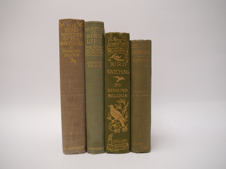 Edmund Selous, four titles: 'Realities of Bird Life', 1927, 1st edition,