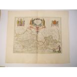 Johannes Blaeu: 'Berkshire', engraved hand coloured map,