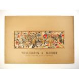 (Ephemera). A Victorian silk Stevengraph, "Wellington & Blucher", colours vivid, original printed