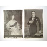 (Ephemera). Two Victorian woven silks by Barralon & Brossard - Queen Victoria & Prince Albert,