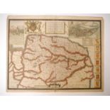 John Speed: 'Norfolk', engraved hand coloured map, circa 1631,