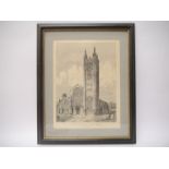 A Henry Davy etching, South West view of Bungay Castle, 1817, printed area approx 34 x 24cm,