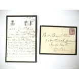 (Ephemera). Mary Adelaide of Teck (1833-1897), mother of Queen Mary, Autograph Letter Signed,