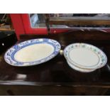 A 19th Century Newstone cheese stand and meat plate (2)