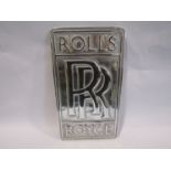 A reproduction Rolls Royce silver coloured director plaque,