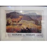 An LMS Railway printed poster 'Scotland for Holidays - It's quicker by rail", framed and glazed,
