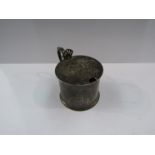 A Stokes & Ireland silver mustard pot, Chester, Rossi Norwich stamped to base and engraved lid "H.