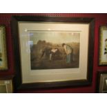 After Jean Francois Millet: A print entitled "The Gleaners" in oak frame and glazed,