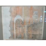 Pencil signed coloured etching 'Metamorphis' dated 1987, framed and glazed,