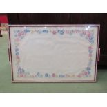 A Sadlers Art Deco tray with embroidered decoration