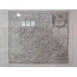 Robert Morden (circa 1650-1703) map of Northamptonshire, framed and glazed,