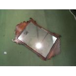 A mahogany shaped wall mirror a/f