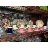 Coffee cans and saucers including Aynsley and four Royal Crown Derby plates