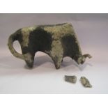 A pottery figure of stylised bull a/f,