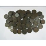 A collection of cartwheel pennies 1797 and assorted coinage