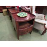 A 19th Century mahogany night table with sliding tambour front (broken) over a single drawer 75cm x