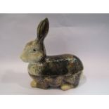 A French ceramic butter dish in the form of a hare