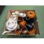 A Prinknash coffee set comprising of coffee pot, four cups and saucers,