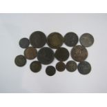 A selection of mostly Georgian coinage including cartwheel pennies,