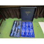 Two boxes of crystal glasses including Victoria collection (one a/f)