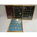 Four framed and glazed coin issues commemorating the Food and Agriculture Organisation (FAO) issues