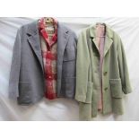 A "Cleggs" Royal Mill pure wool mid green 1950s jacket with two others