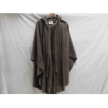 A 1970's Laura Ashley brown wool hooded cape,