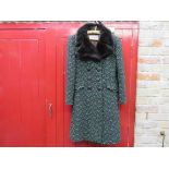 An early 1970's Windsmoor wool blue/green coat,